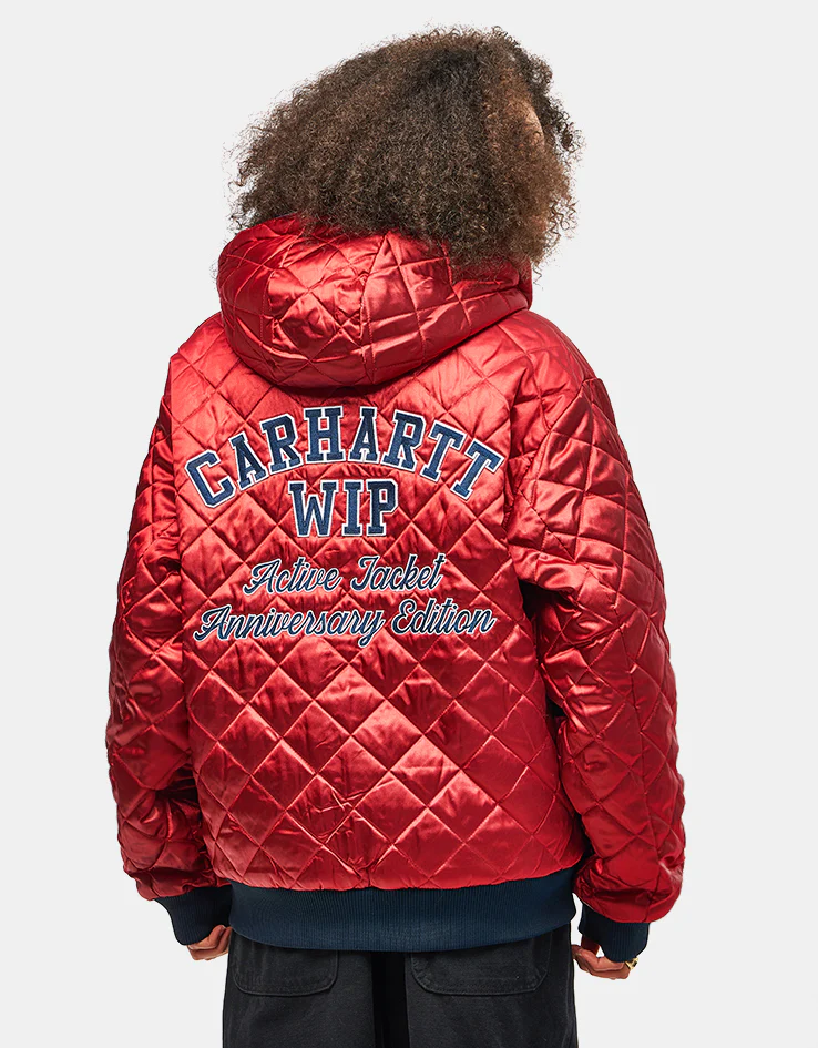 Carhartt WIP 50 Years Anniversary Reversible OG Active Jacket Denim - Blue/USA Red (Stone Bleached) - Image 16