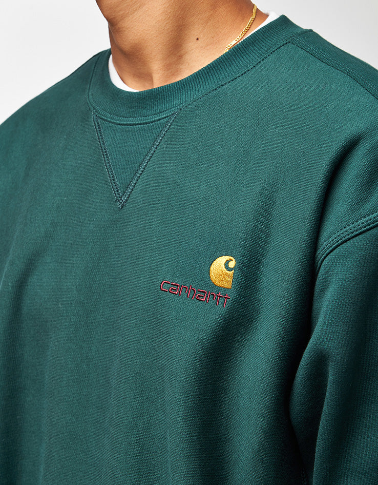 Carhartt WIP American Script Sweatshirt - Dark Fir - Image 3