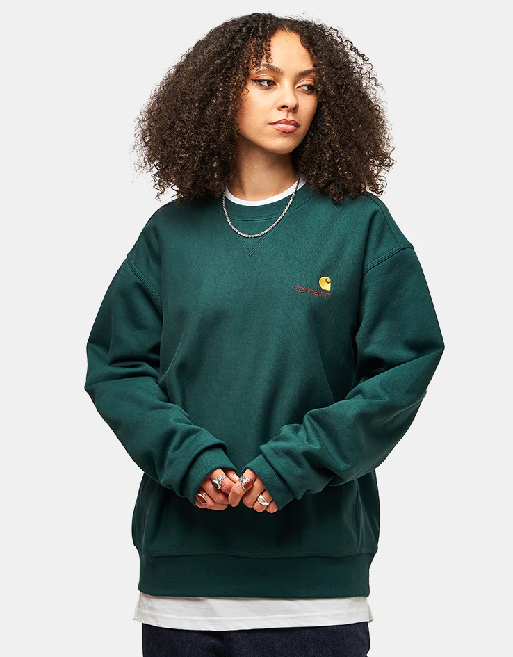 Carhartt WIP American Script Sweatshirt - Dark Fir - Image 4
