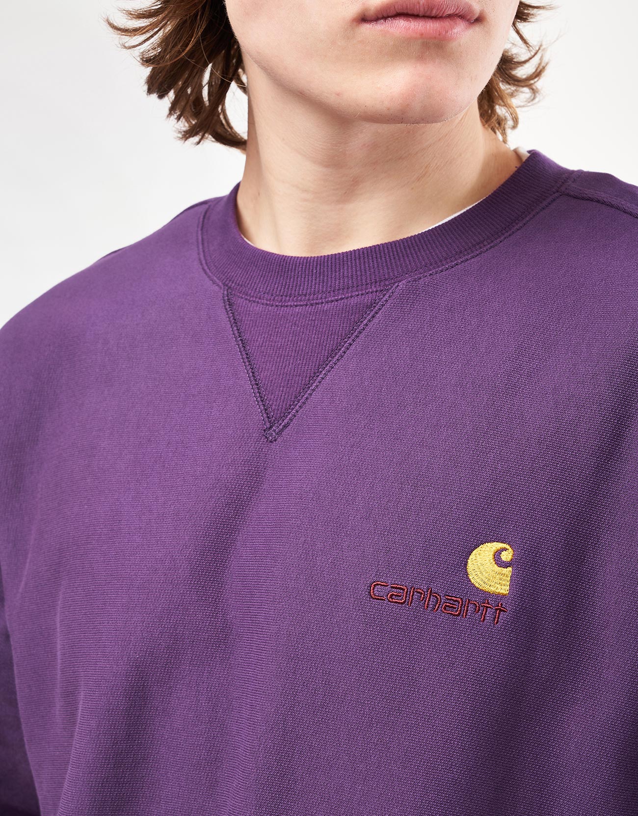 Carhartt WIP American Script Sweatshirt - Huckleberry - Image 3