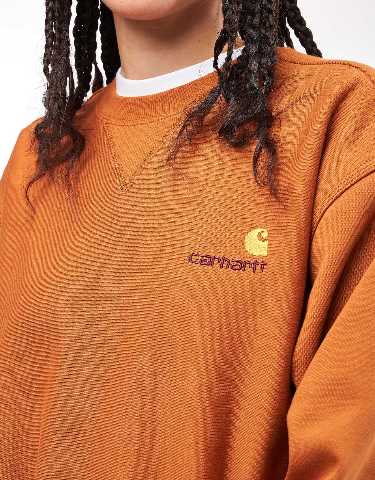 Carhartt WIP American Script Sweatshirt - Sienna - Image 5