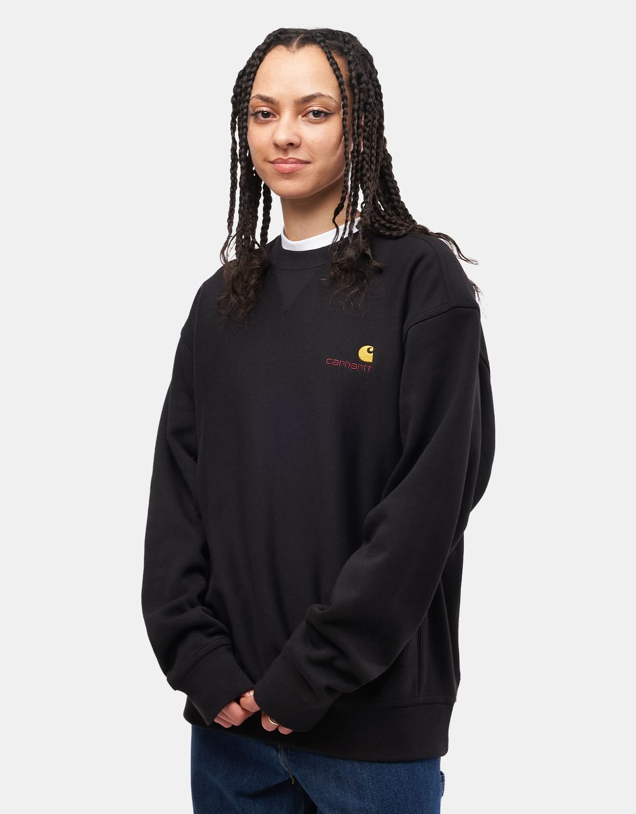 Carhartt WIP American Script Sweatshirt - Black - Image 6