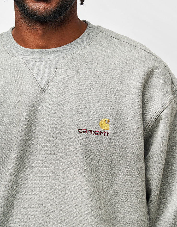 Carhartt WIP American Script Sweatshirt - Grey Heather - Image 3