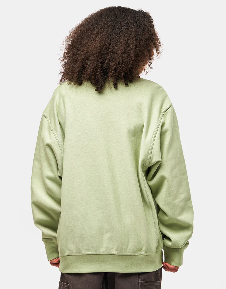 Carhartt WIP American Script Sweatshirt - Pale Olive - Image 5