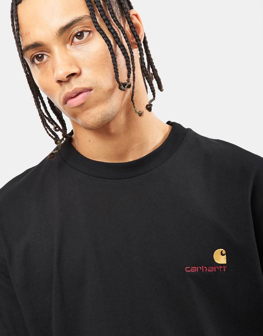 Carhartt WIP S/S American Script T-Shirt - Black - Image 3