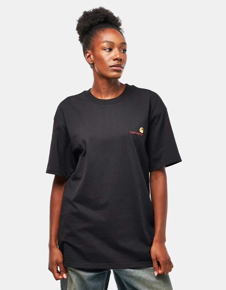 Carhartt WIP S/S American Script T-Shirt - Black - Image 4