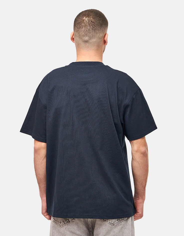 Carhartt WIP American Script T-Shirt - Deep Night - Image 2