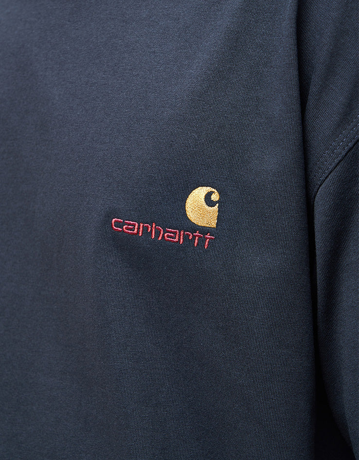 Carhartt WIP American Script T-Shirt - Deep Night - Image 3
