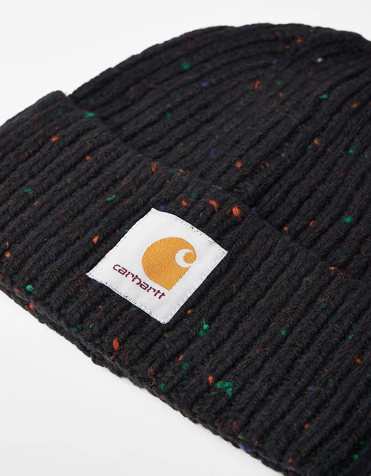 Carhartt WIP Anglistic Beanie - Speckled Black - Image 2