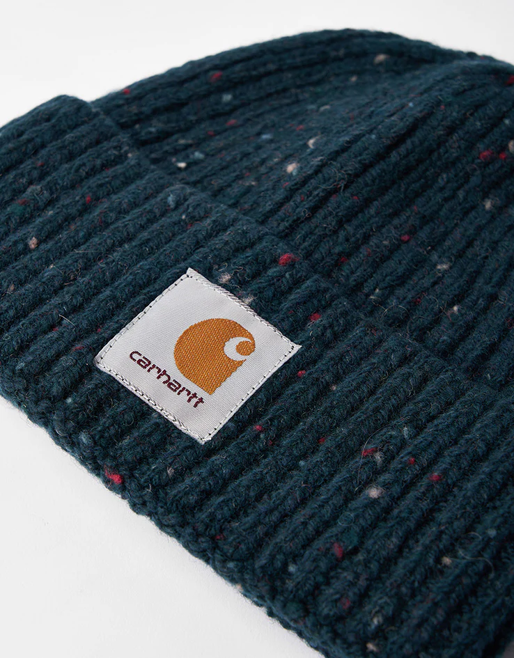 Carhartt WIP Anglistic Beanie - Speckled Deep Lagoon - Image 2