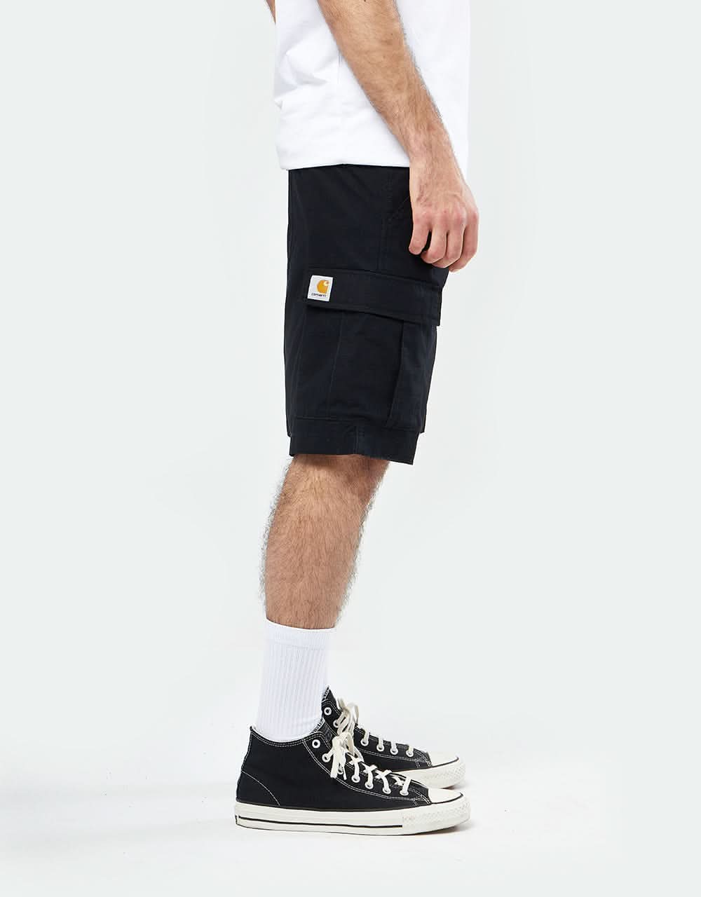 Carhartt WIP Aviation Shorts - Black (Rinsed) - Image 5