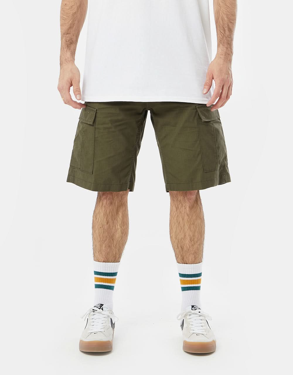 Carhartt WIP Aviation Shorts - Cypress (Rinsed) - Image 5