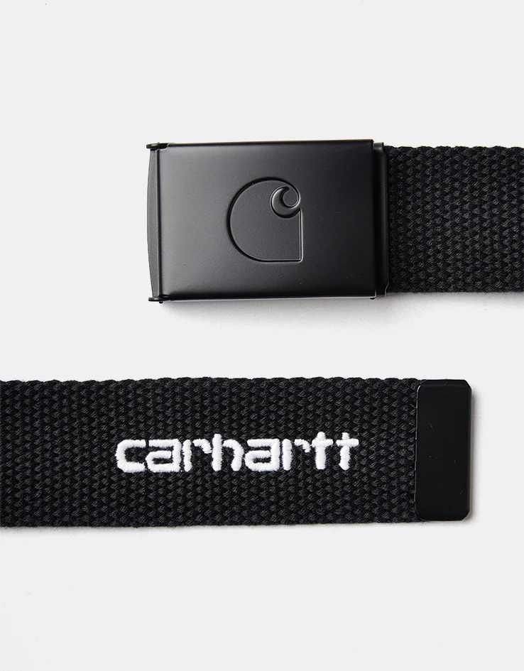 Carhartt WIP C-Logo Tonal Web Belt - Black/White - Image 2