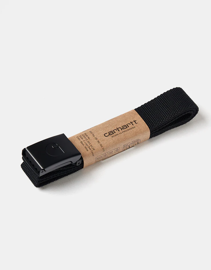 Carhartt WIP C-Logo Tonal Web Belt - Black/White - Image 4