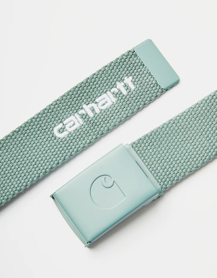 Carhartt WIP C-Logo Tonal Web Belt - Silver Pine/White - Image 3