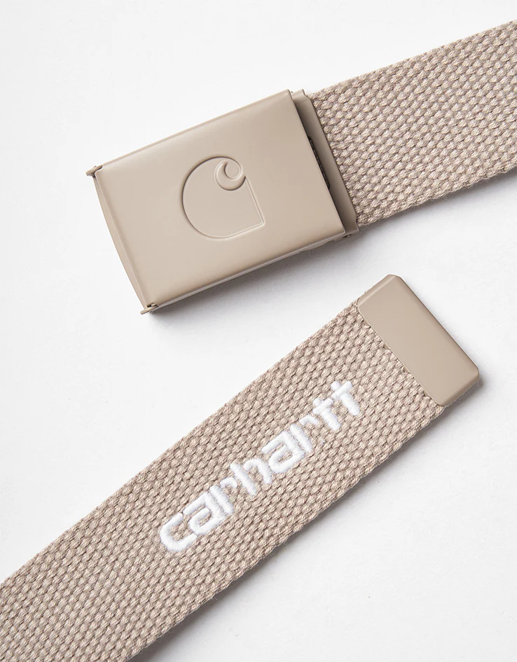 Carhartt WIP C-Logo Tonal Web Belt - String/White - Image 2