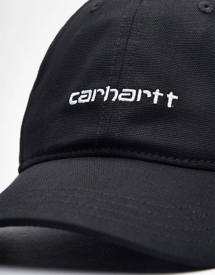 Carhartt WIP Canvas Script Cap - Black/White - Image 2