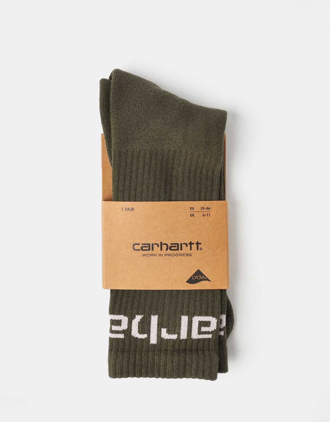 Carhartt WIP Carhartt Crew Socks - Turtle/Air Pink - Image 2