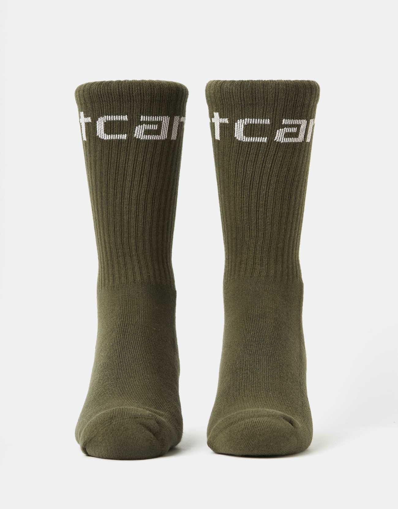 Carhartt WIP Carhartt Crew Socks - Turtle/Air Pink - Image 3