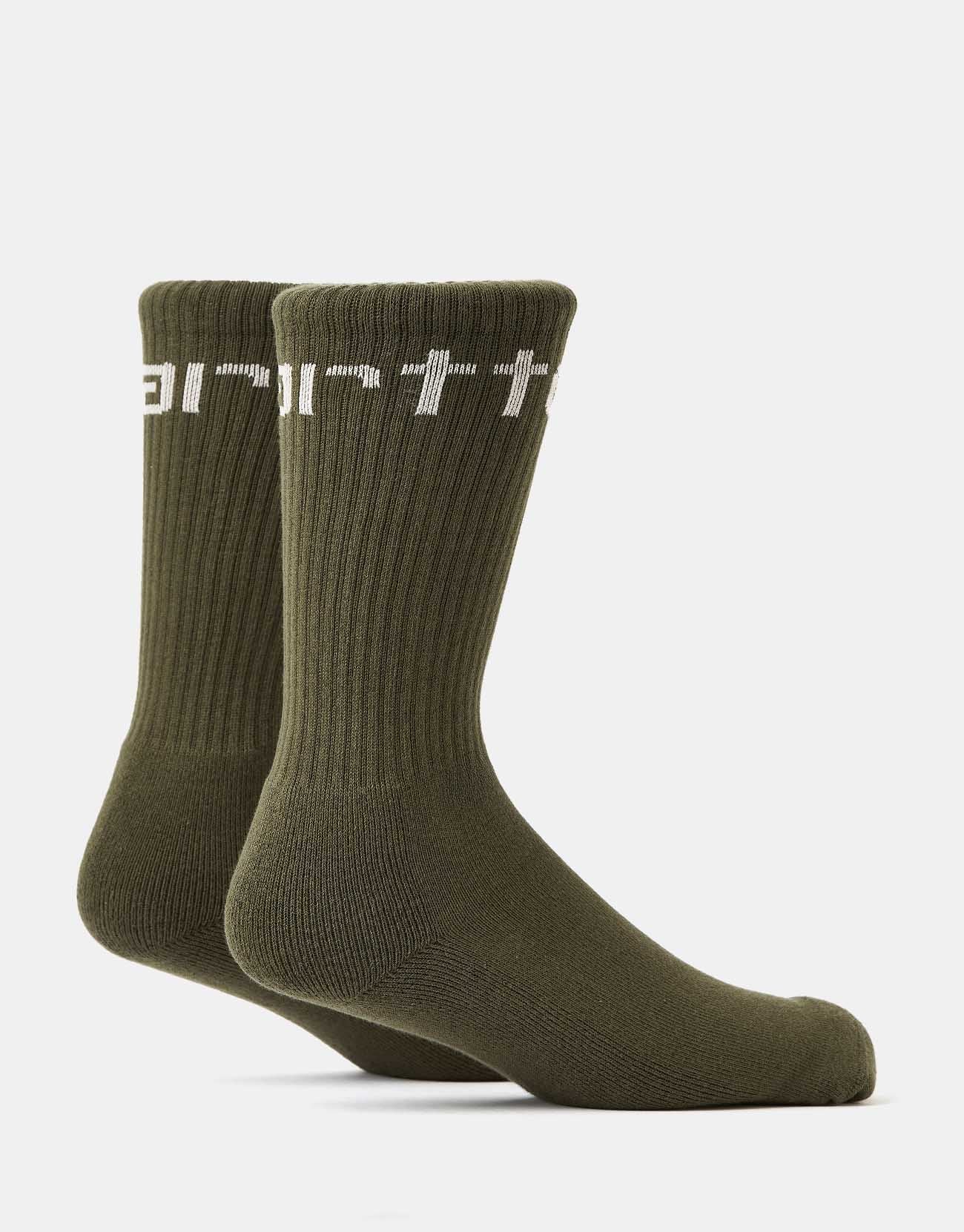 Carhartt WIP Carhartt Crew Socks - Turtle/Air Pink - Image 4
