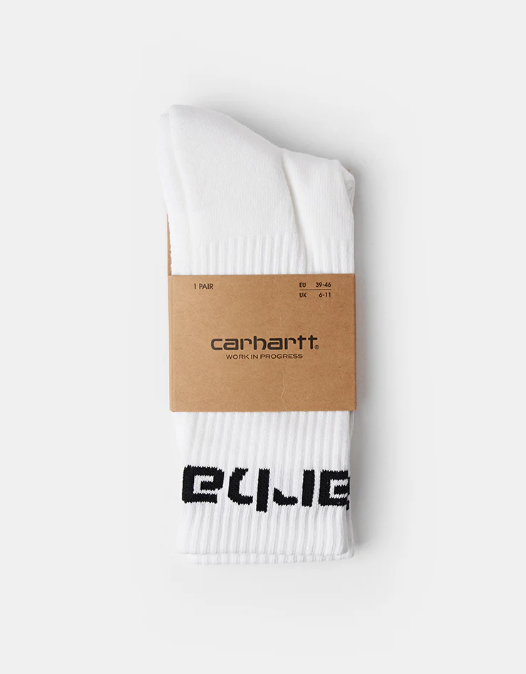 Carhartt WIP Carhartt Crew Socks - White/Black - Image 2