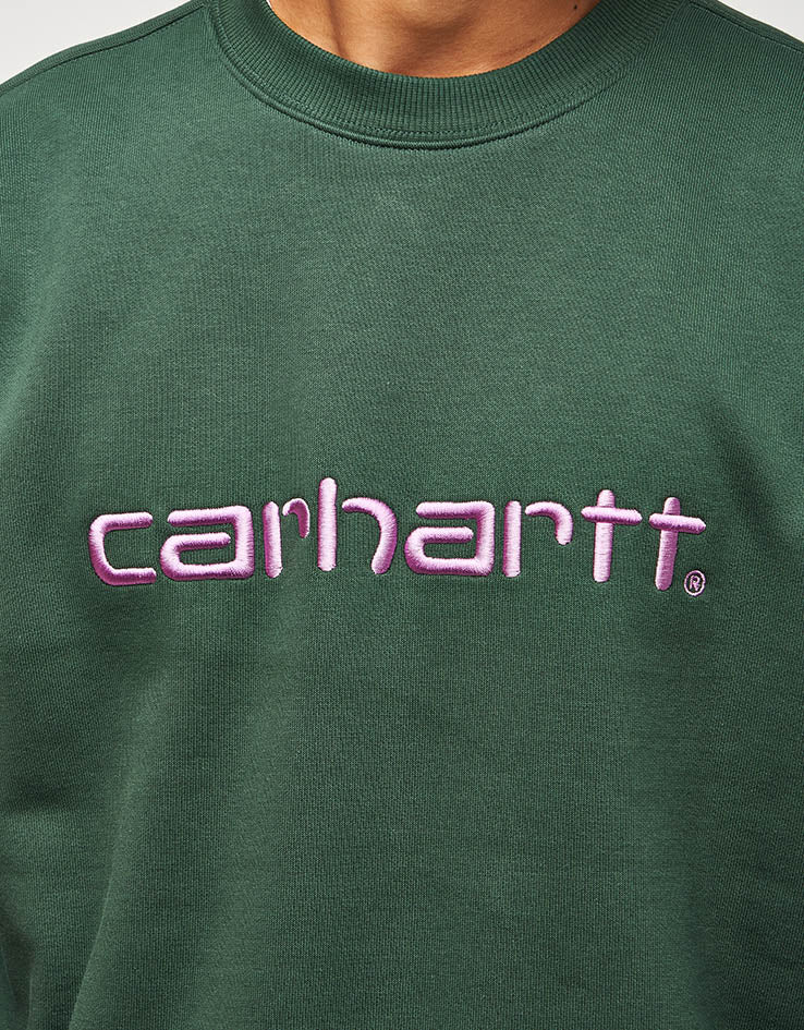 Carhartt WIP Carhartt Sweatshirt - Sycamore Tree/Phlox - Image 3