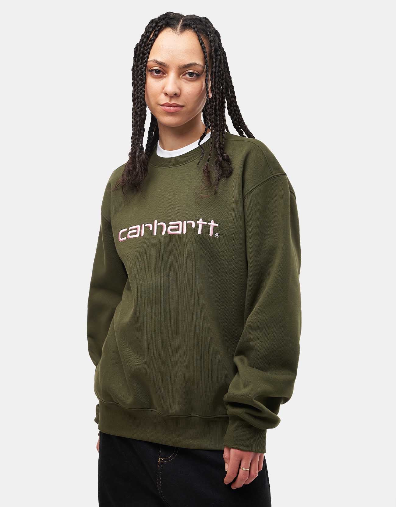 Carhartt WIP Carhartt Sweatshirt - Turtle/Air Pink - Image 5