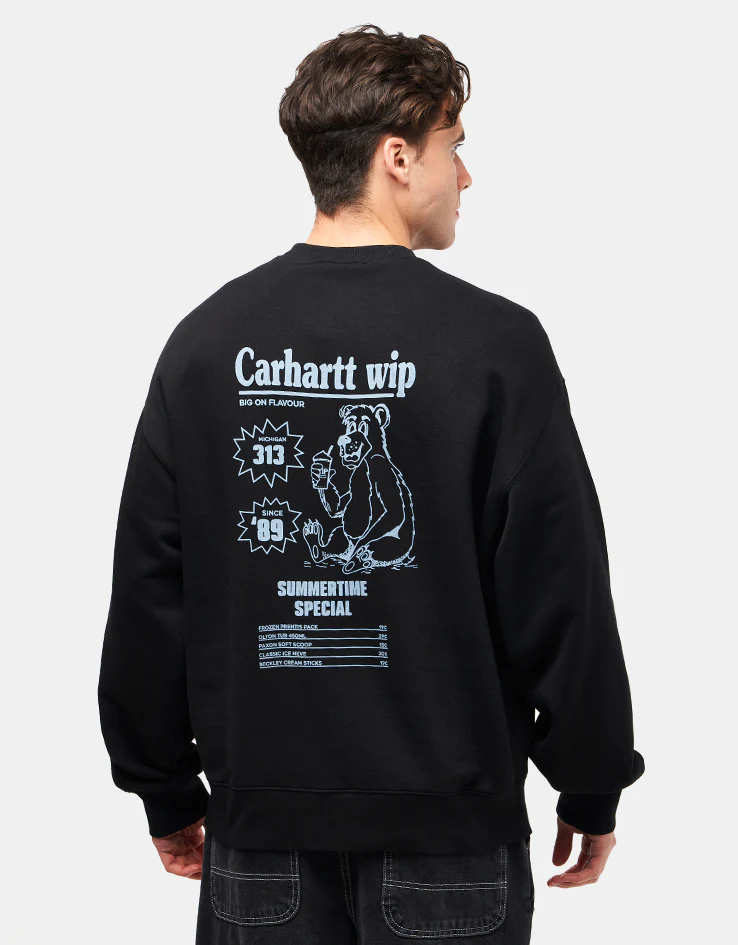 Carhartt WIP Catalogue Sweatshirt - Black/Bluebird - Image 2