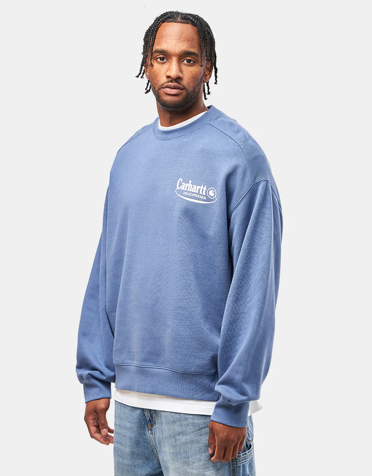 Carhartt WIP Catalogue Sweatshirt - Blue Iris/Air Pink - Image 2