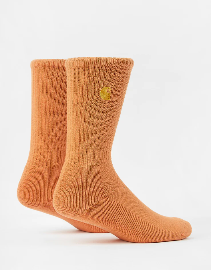 Carhartt WIP Chase Crew Socks - Redhaven/Gold - Image 3