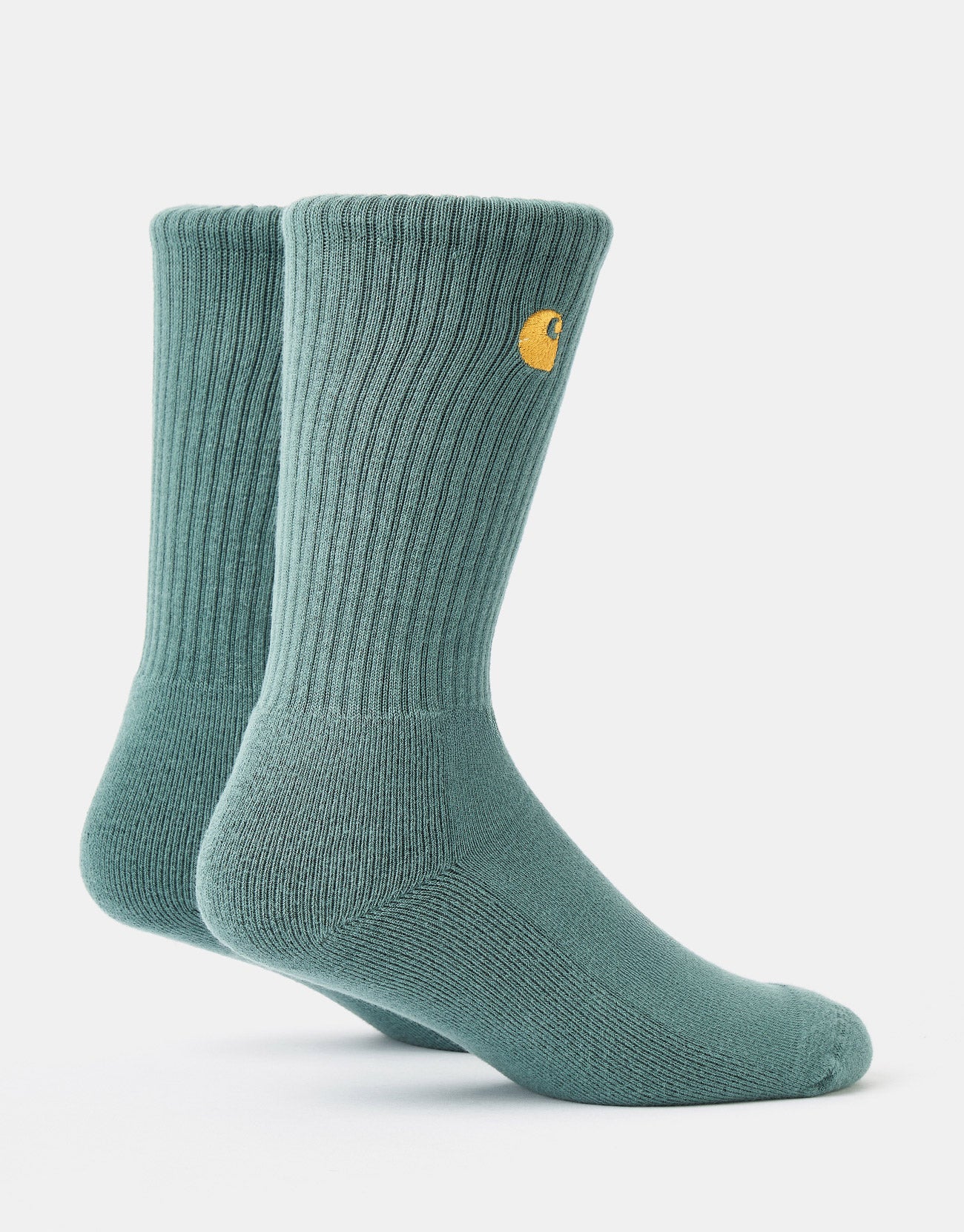 Carhartt WIP Chase Crew Socks - Silver Pine/Gold - Image 3