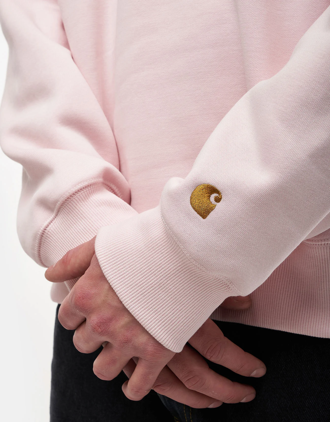 Carhartt WIP Chase Sweatshirt - Air Pink/Gold - Image 2