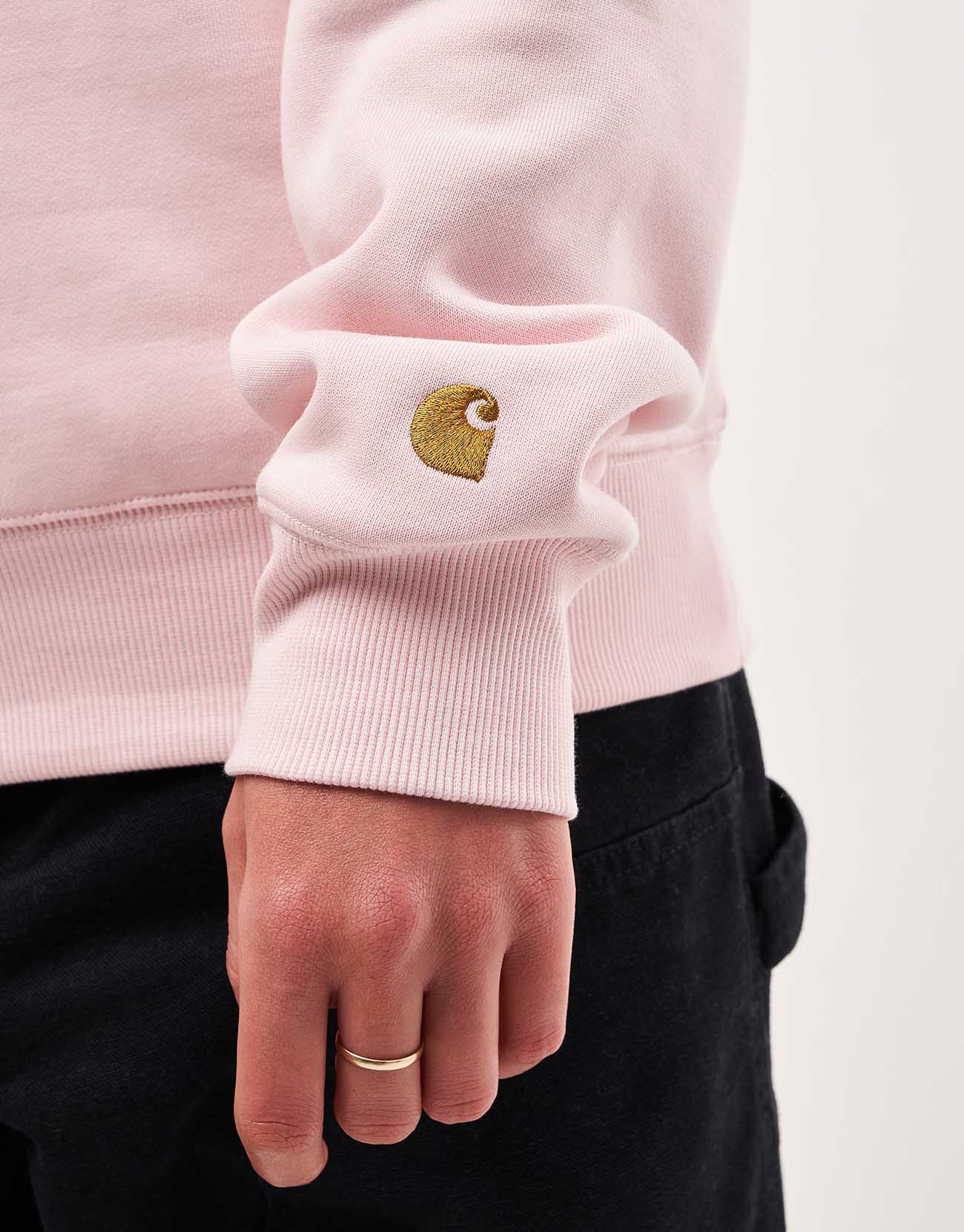 Carhartt WIP Chase Sweatshirt - Air Pink/Gold - Image 8