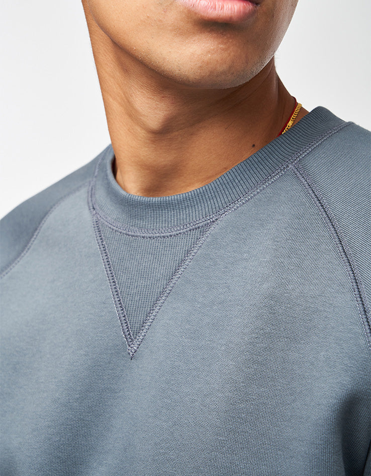 Carhartt WIP Chase Sweat - Cozy Blue/Gold - Image 4