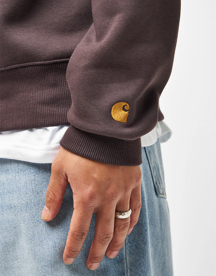 Carhartt WIP Chase Sweat - Shale/Gold - Image 4