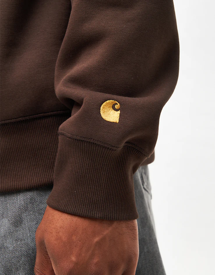 Carhartt WIP Chase Sweatshirt - Tobacco/Gold - Image 4