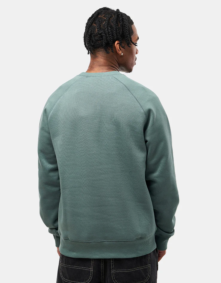 Carhartt WIP Chase Sweat - Velvet Green/Gold - Image 2