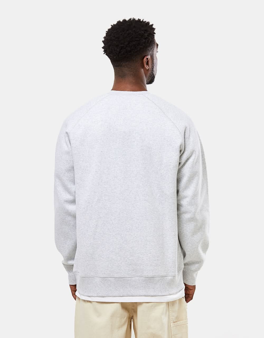 Carhartt WIP Chase Sweatshirt - Ash Heather/Gold - Image 2
