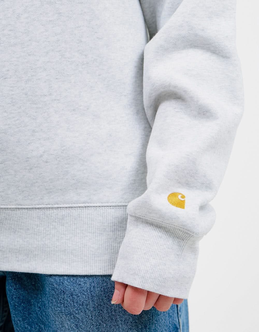 Carhartt WIP Chase Sweatshirt - Ash Heather/Gold - Image 6