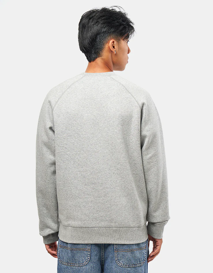 Carhartt WIP Chase Sweatshirt - Grey Heather/Gold - Image 2