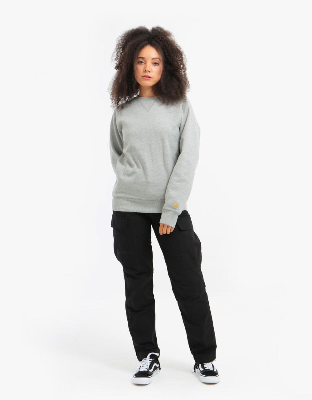 Carhartt WIP Chase Sweatshirt - Grey Heather/Gold - Image 7