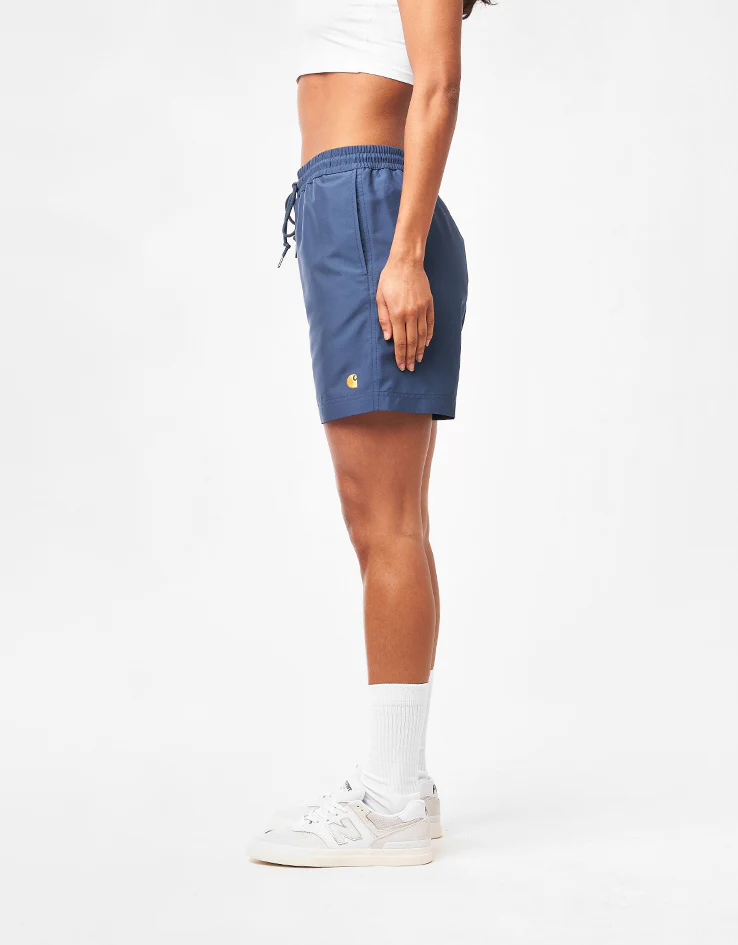 Carhartt WIP Chase Swim Trunks - Dusky Blue/Gold - Image 9