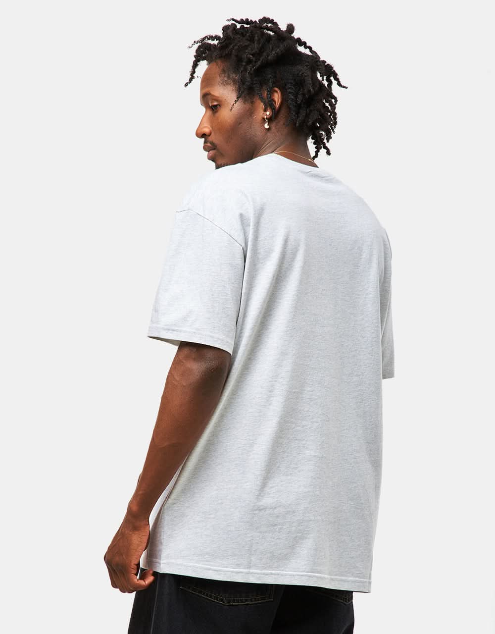Carhartt WIP Chase T-Shirt - Ash Heather/Gold - Image 2