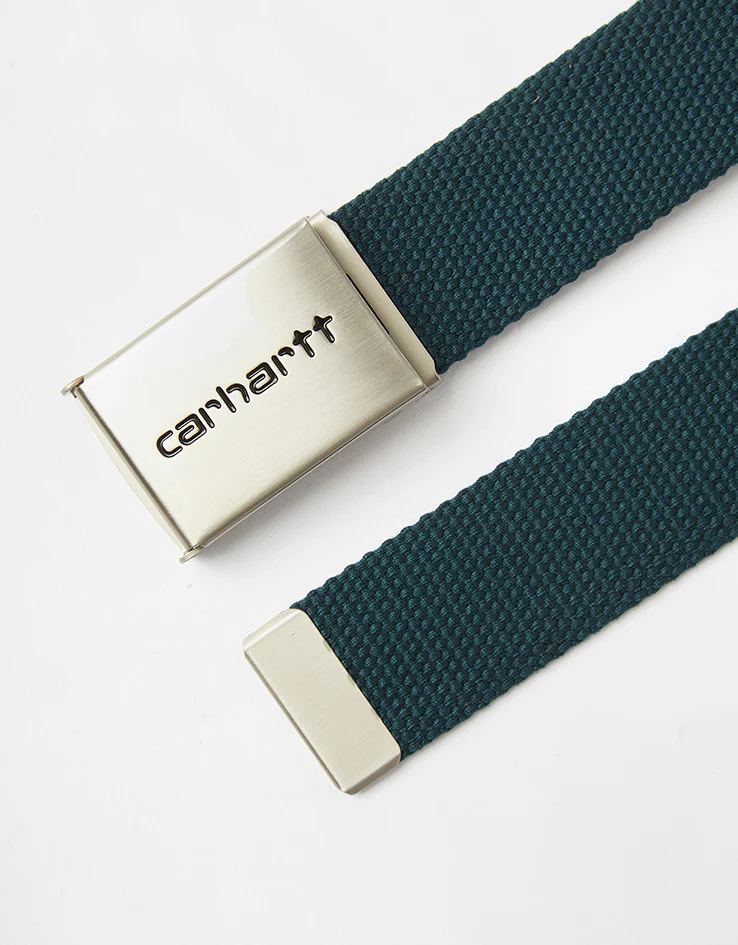 Carhartt WIP Chrome Clip Web Belt - Deep Lagoon - Image 2