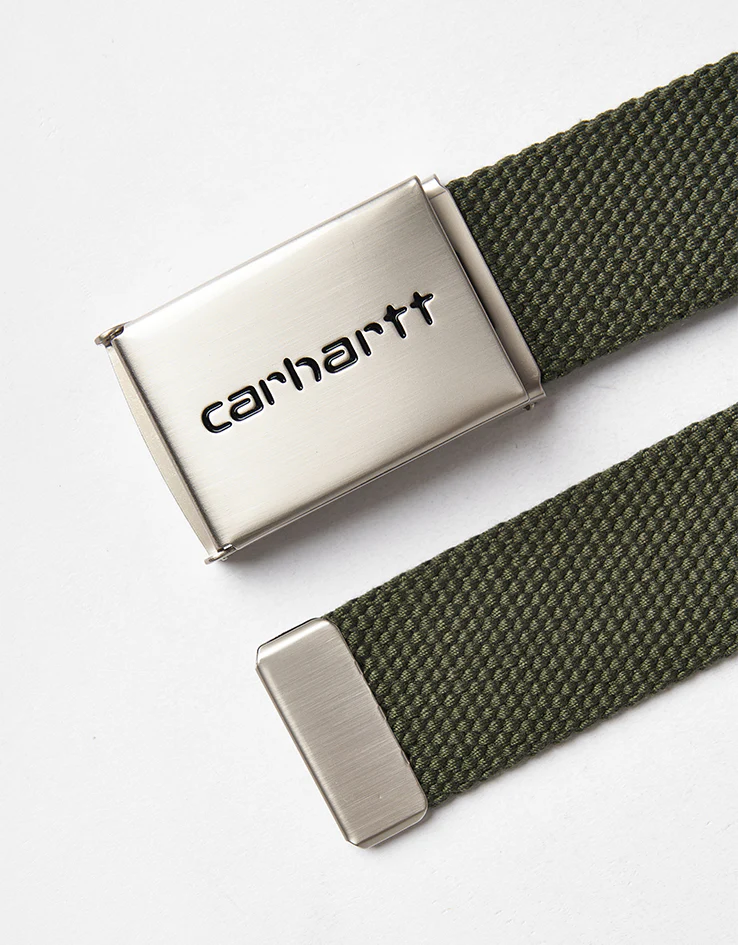 Carhartt WIP Chrome Clip Web Belt - Leaf - Image 3