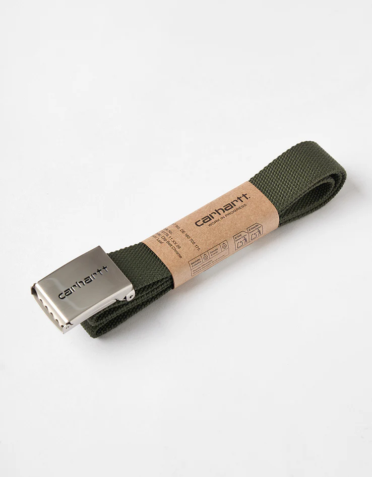 Carhartt WIP Chrome Clip Web Belt - Leaf - Image 4