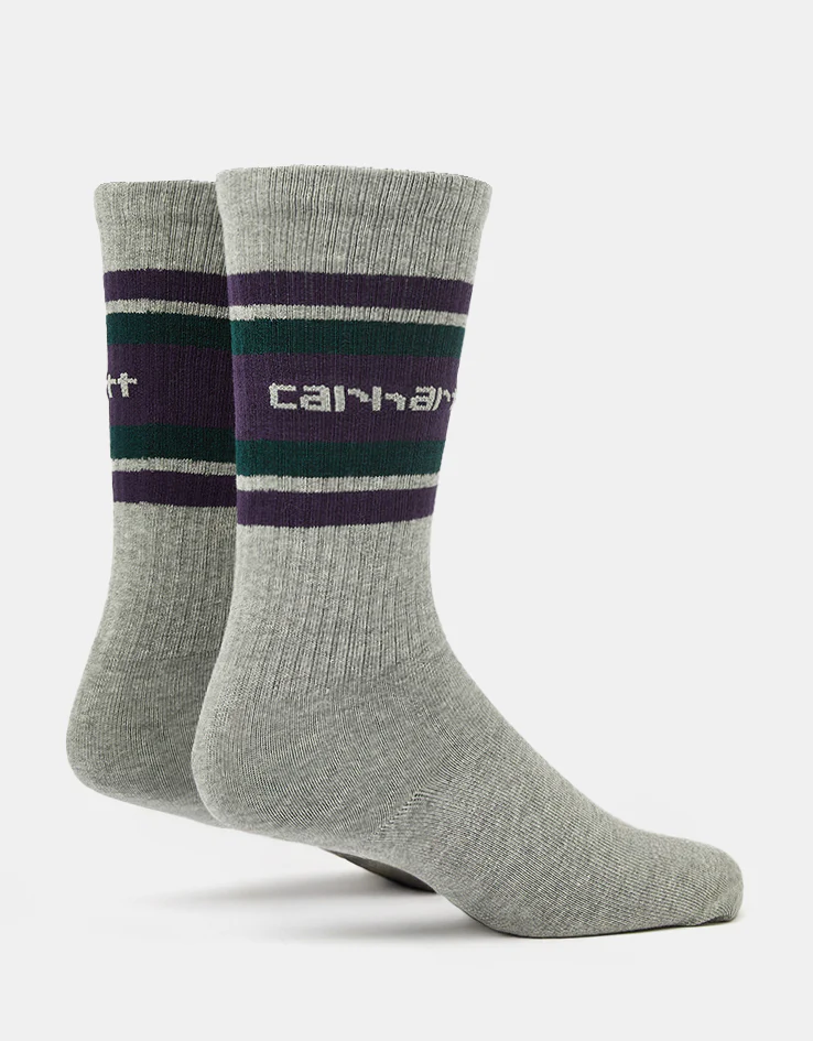 Carhartt WIP Connors Socks - Grey Heather/Lakers/Dark Fir - Image 2