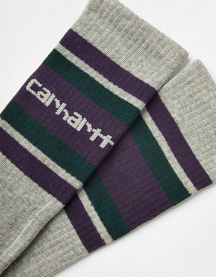 Carhartt WIP Connors Socks - Grey Heather/Lakers/Dark Fir - Image 3