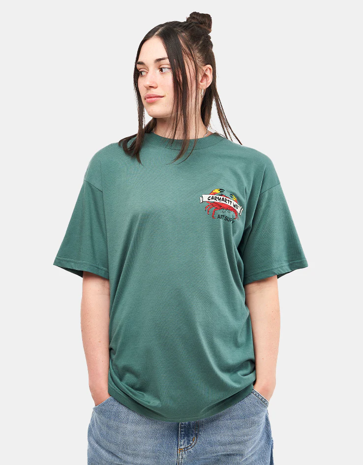 Carhartt WIP Crab Paint T-Shirt - Silver Pine - Image 6