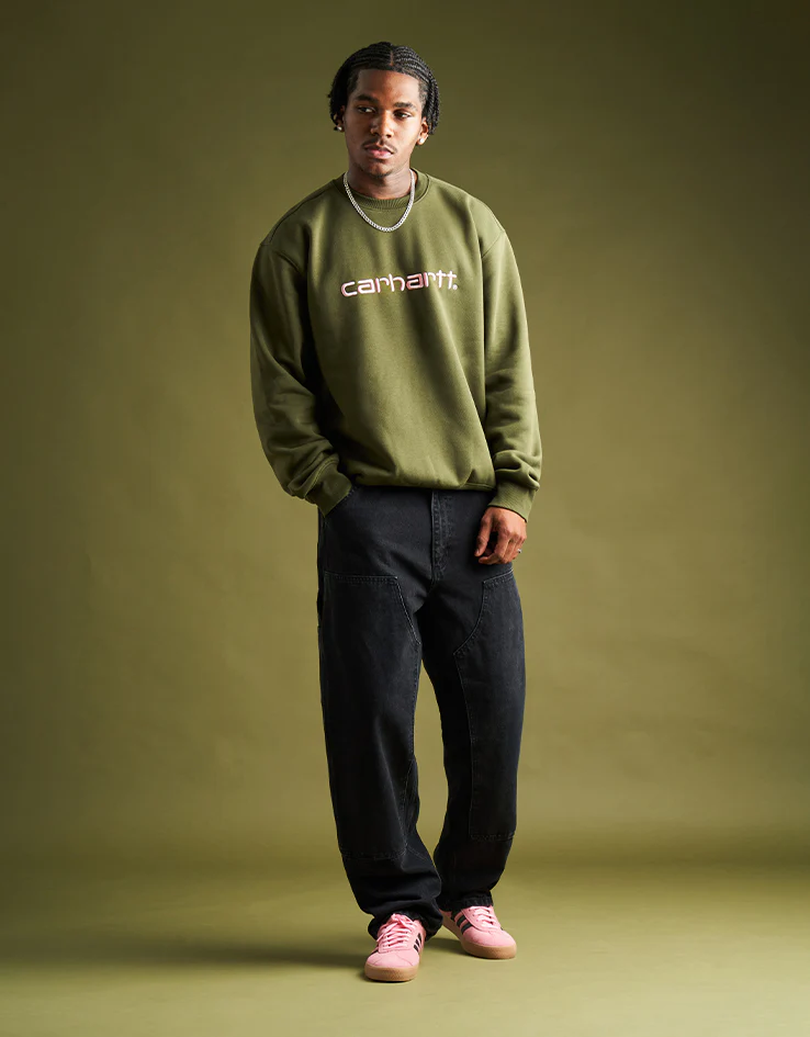 Carhartt WIP Double Knee Pant - Black (Stone Washed) - Image 2